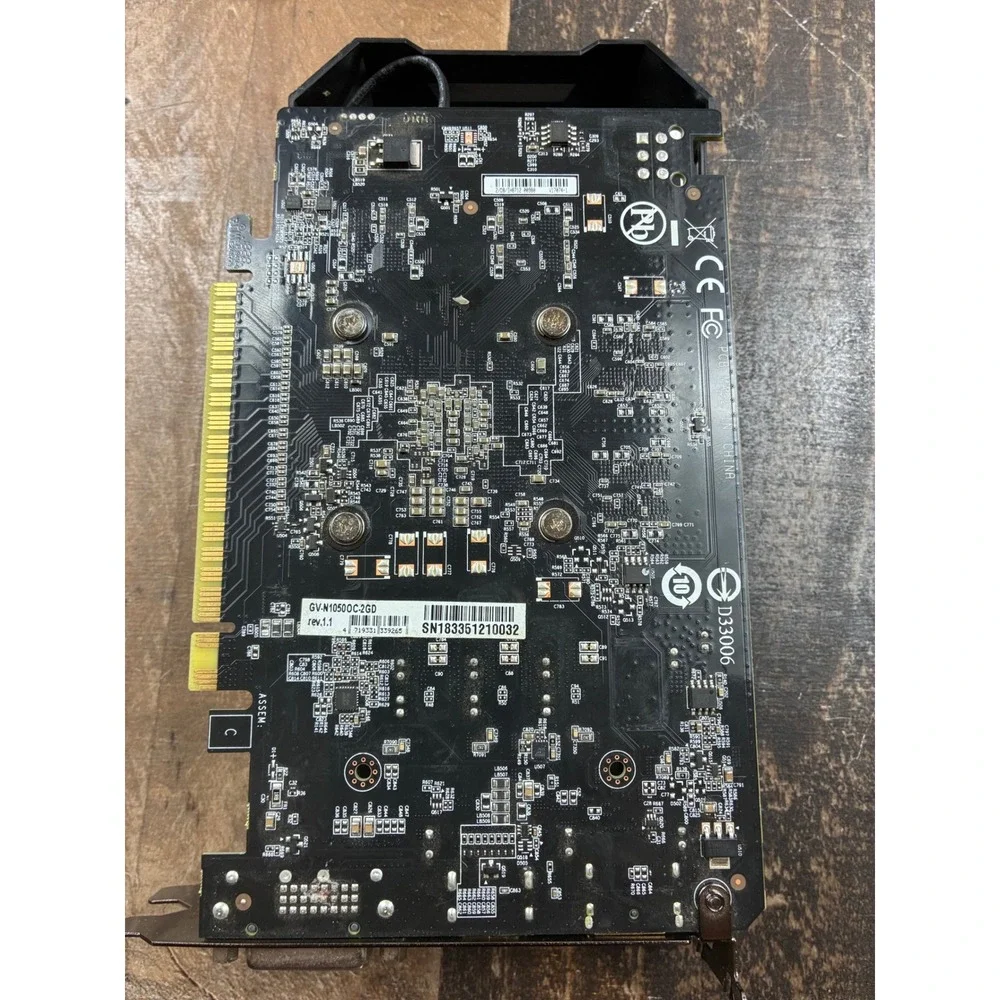 Gigabyte GeForce GTX 1050 OC 2GB GDDR5 Graphics Card GV-N1050OC-2GD Black Used